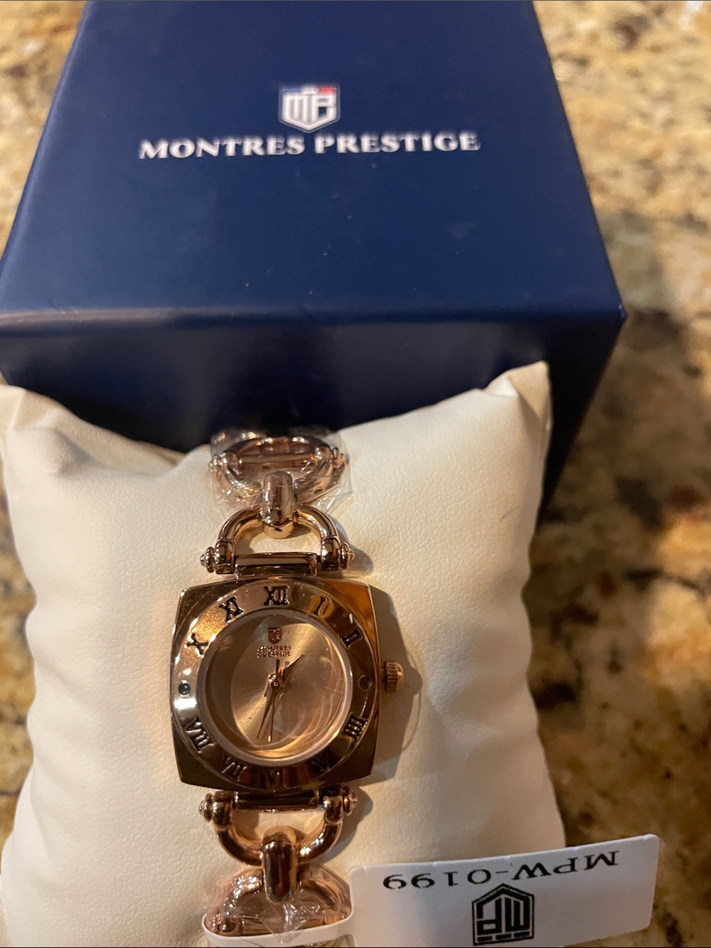 Montres Prestige Rose Gold Tone Women's Bracelet Watch